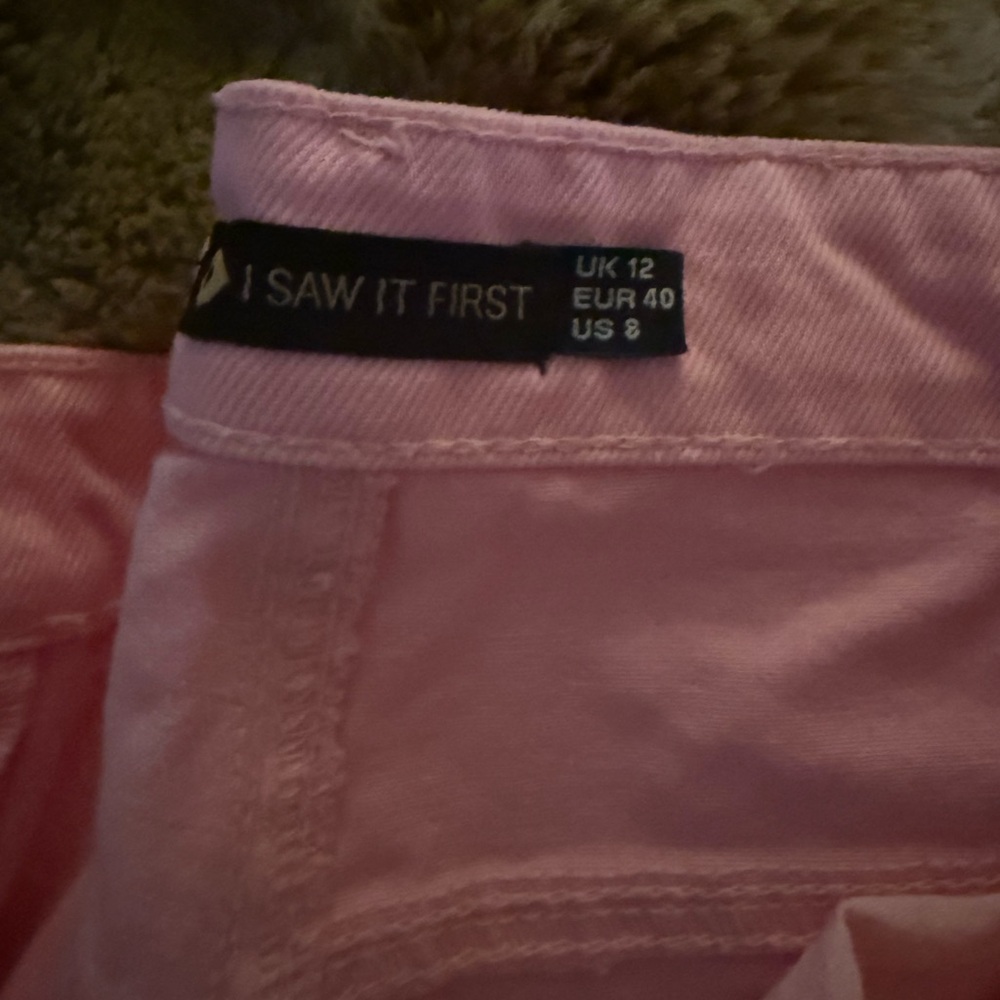 Pink Wide Leg Cargo Jeans - Picture 6 of 6